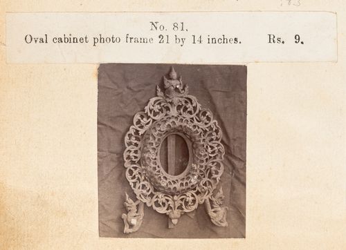 View of a frame, F. Beato Limited, C Road, Mandalay, Burma (now Myanmar)