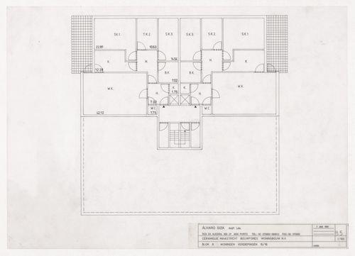 Floor plan for Ceramique Terrein Blocos de habitação e escritórios, Maastrich, the Netherlands