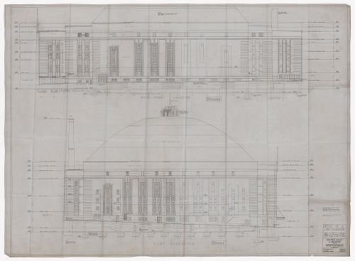 Wood street and lane elevations for Maple Leaf Gardens, Toronto
