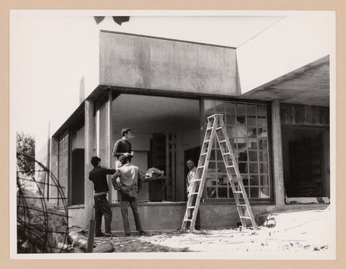 Exterior view showing construction work of Casa Manuel Magalhães, Porto, Portugal