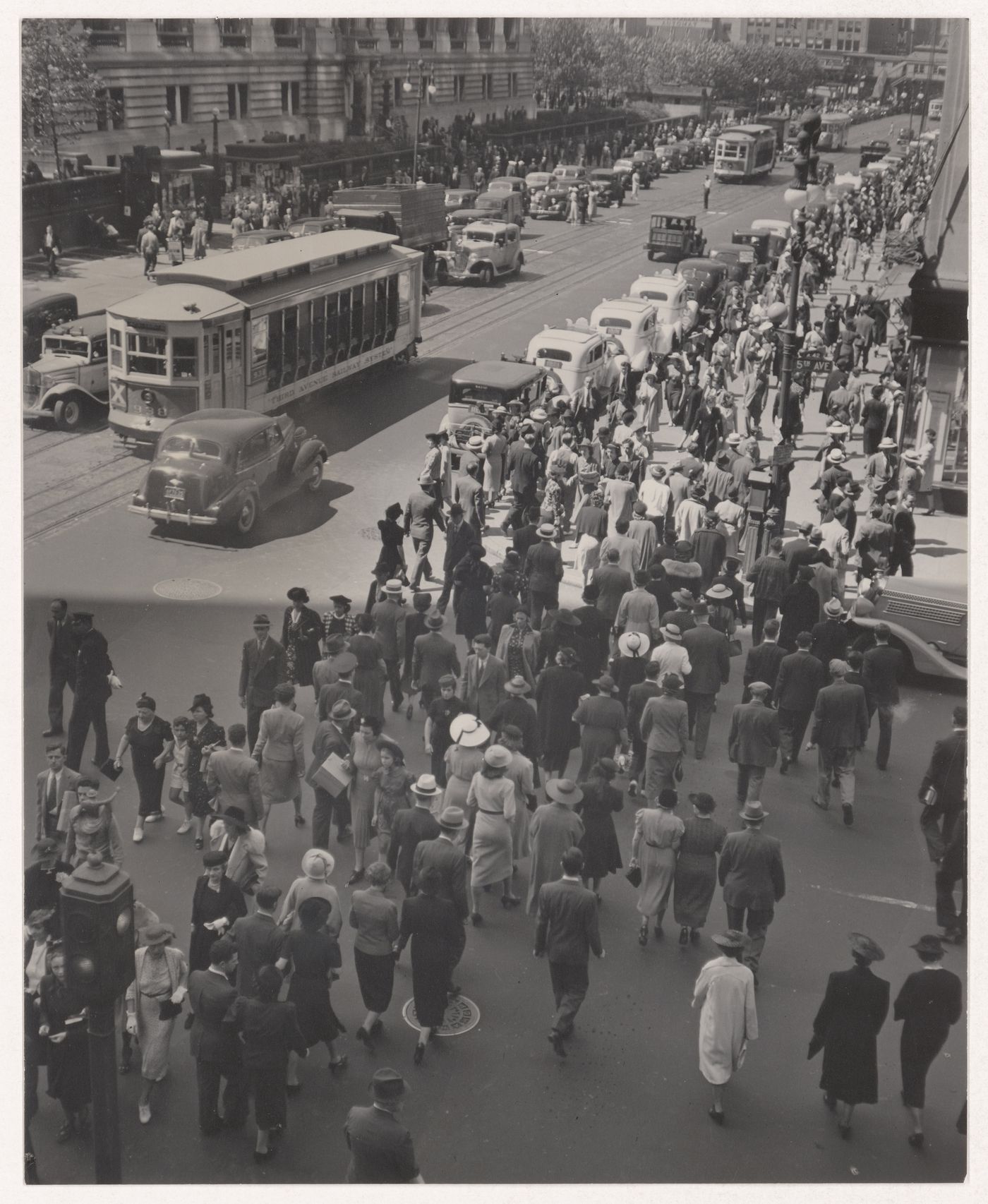 Tempo of the City: II, Fifth Avenue and 42nd Street, Manhattan, looking west from Seymour Building, 503 Fifth Avenue