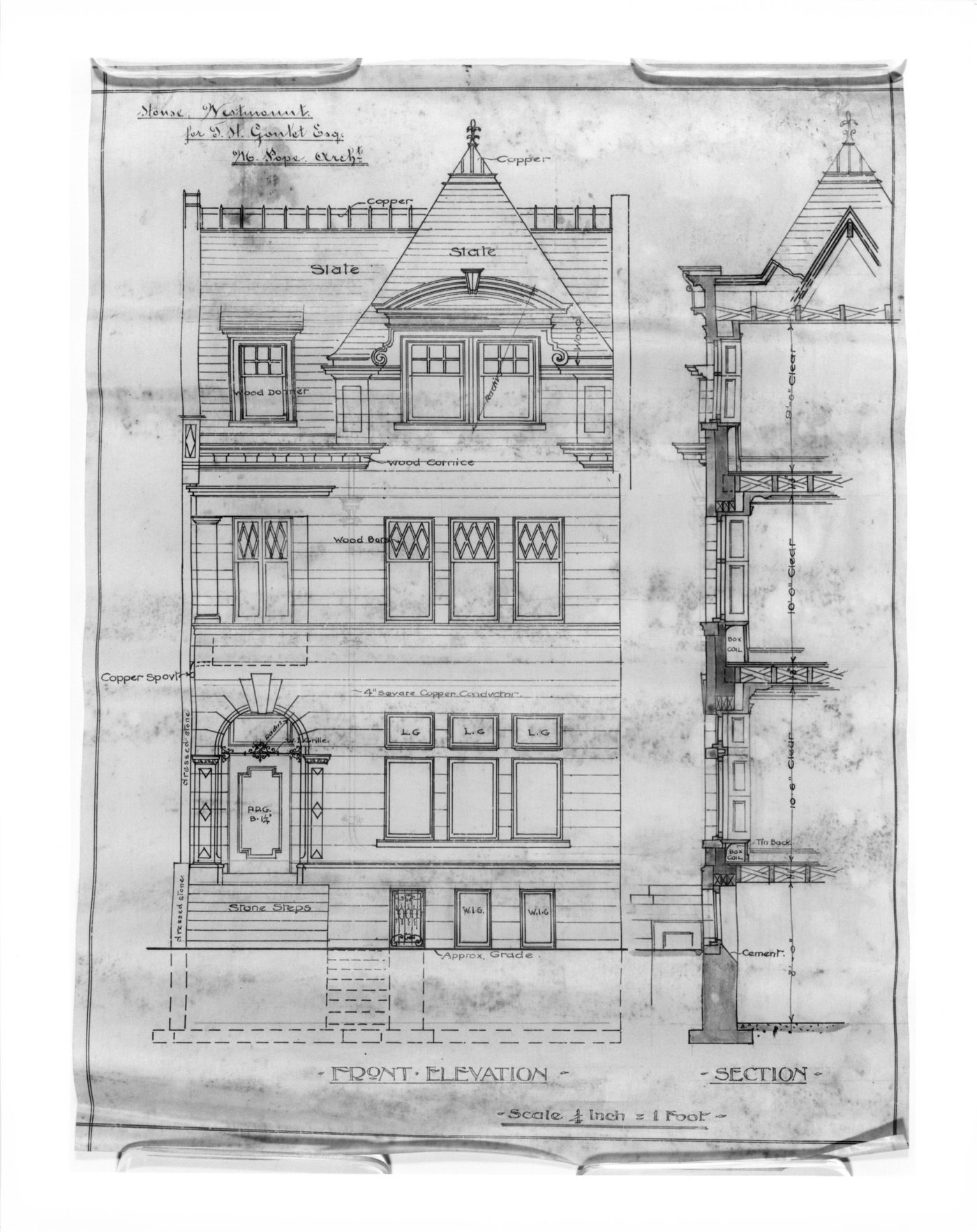 House for J. Goulet Esq., Westmount