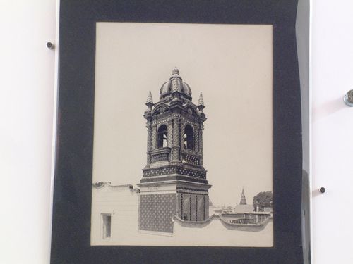 View of the tower of the Church of Santa Catalina de Sena, Puebla, Mexico
