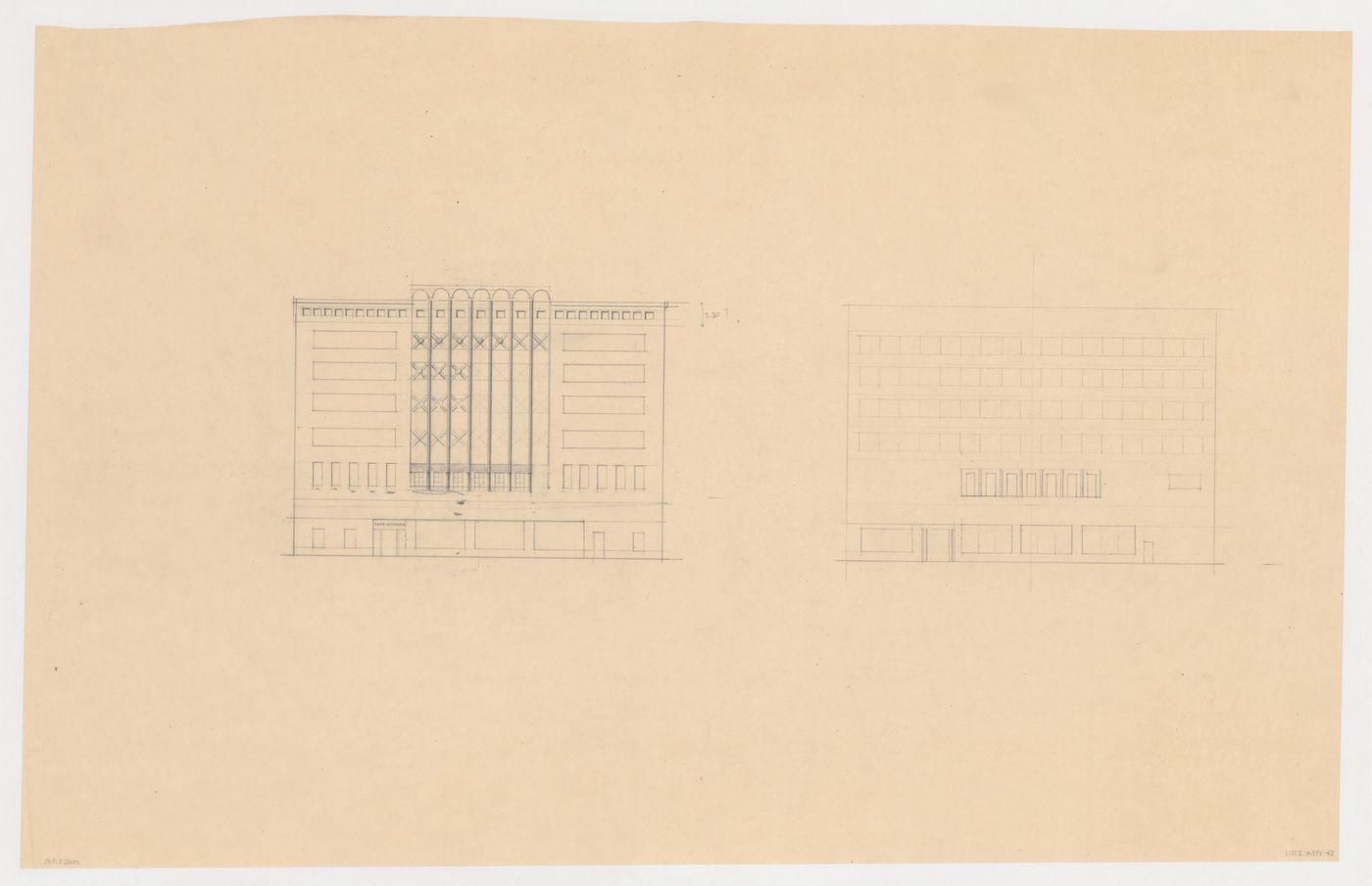 Principal elevations for a model for a mixed-use development for the reconstruction of the Hofplein (city centre), Rotterdam, Netherlands