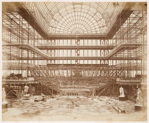 Erection of the Orchestra for the Opening Ceremony, Crystal Palace, Sydenham, England