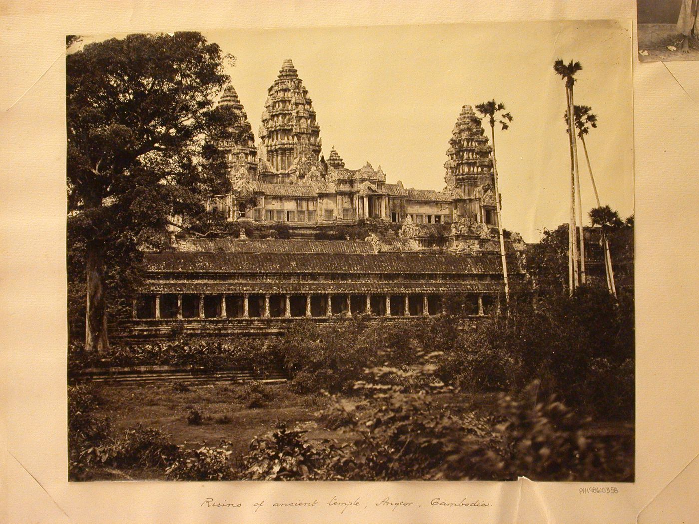 View of the third gallery and the central towers, Angkor Wat, Siam (now in Cambodia)