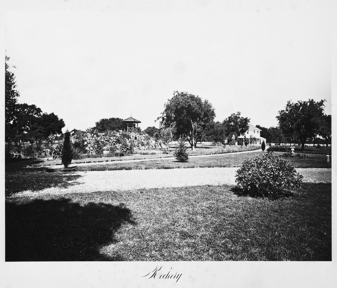 View of the estate grounds, Thurlow Lodge, Menlo Park, California