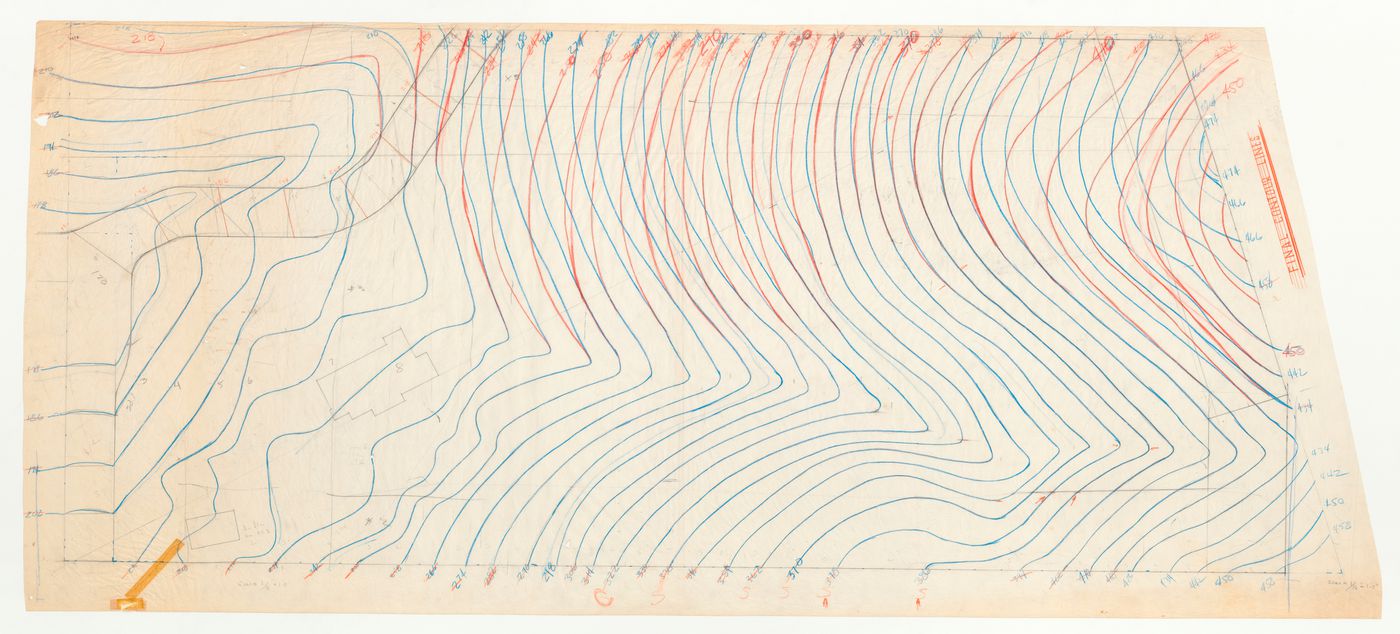 Swedenborg Memorial Chapel, El Cerrito, California: Partial contour map with additions, probably indicating grading changes