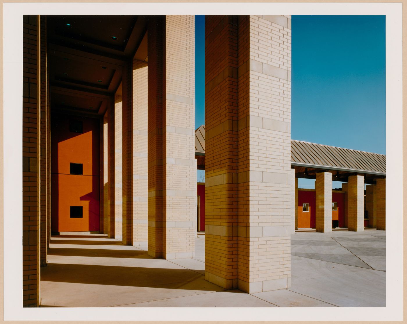 View of the colonnades of the Conservatory, Mississauga Civic Centre, Mississauga, Ontario