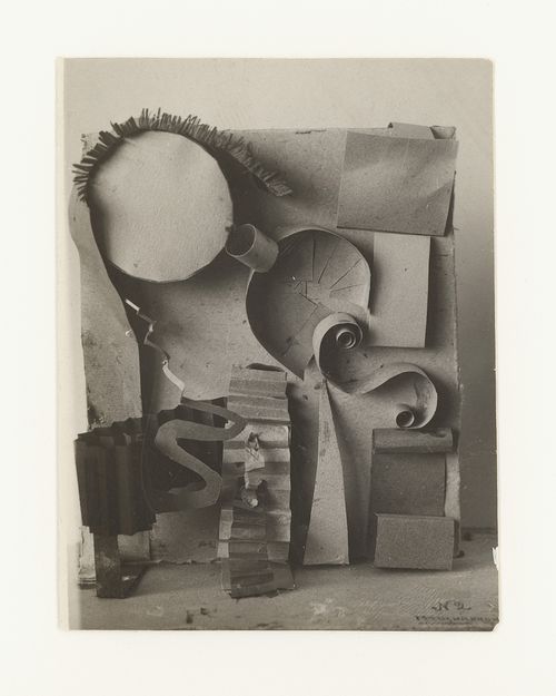 Photograph of a student model on the topic "Complex Composition Showing Combination of Texture, Material and Form of the Frontal Surface" for the "Space" course at the Vkhutemas (Higher State Artistic Technical Studios), Moscow