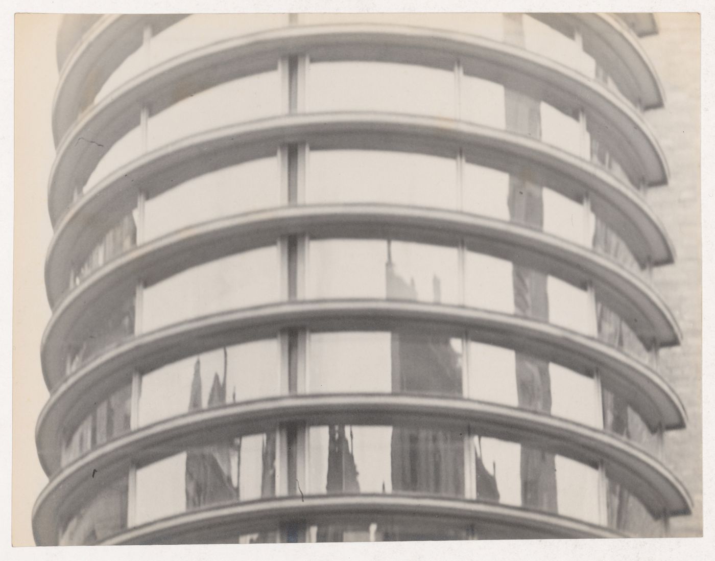 Exterior view of the glass tower of Schocken Department Store, Stuttgart, Germany