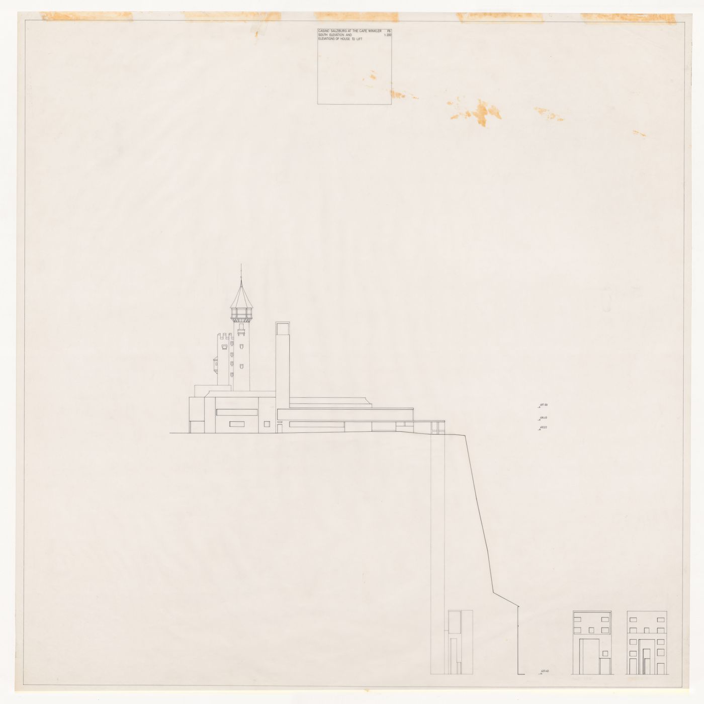 Elevation for Ampliação do Casino e Restaurante Winkler [Winkler Casino and restaurant extension], Salzburg, Austria