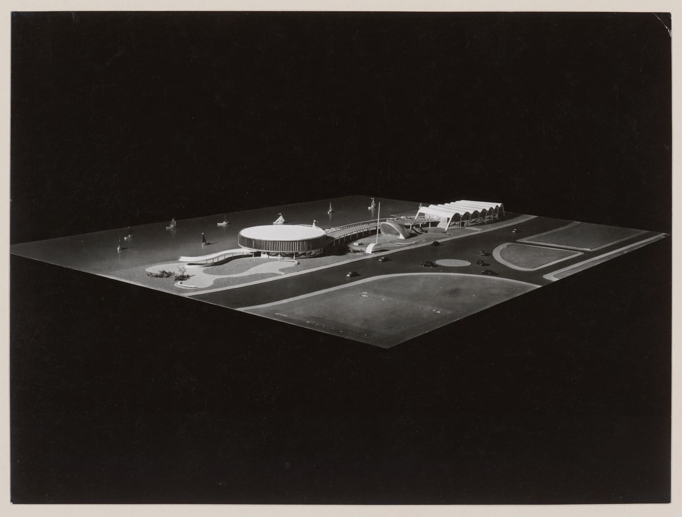 View of model for restaurant and boat house, Rio de Janeiro, Brazil
