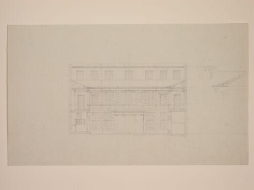 Maison rue Pelletier,travaux privés - court elevation with detail -
