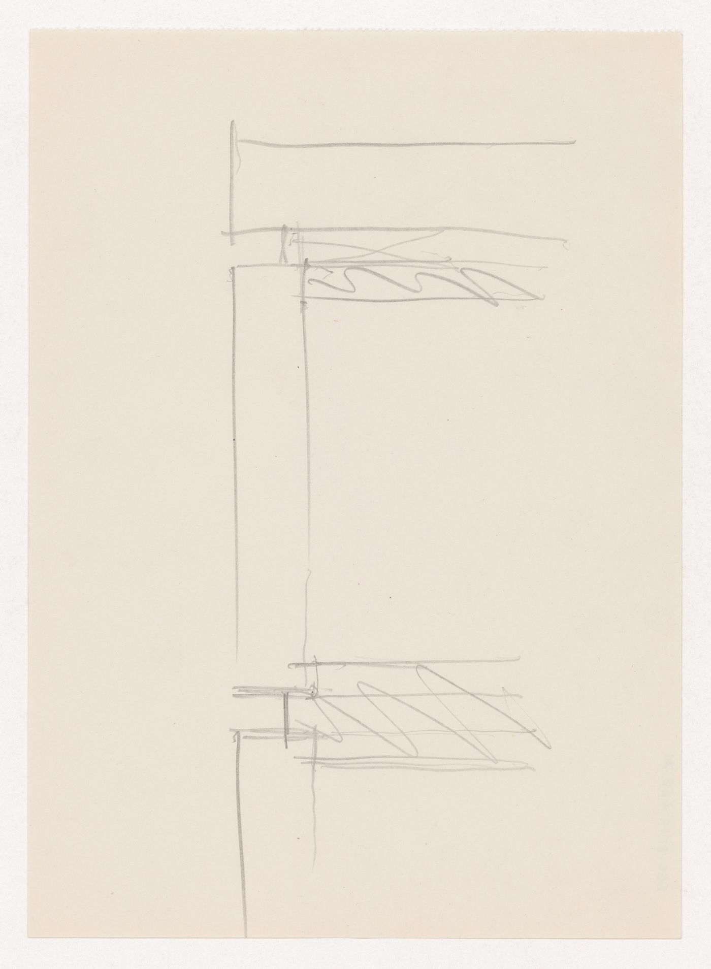 Sketch sectional detail for a window moulding [?] probably for Illinois Institute of Technology