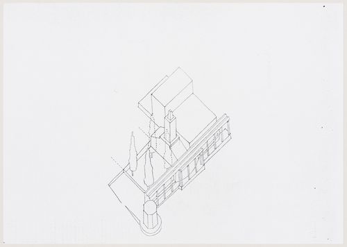 Center for Theatre Arts, Cornell University, Ithaca, New York: axonometric sketch