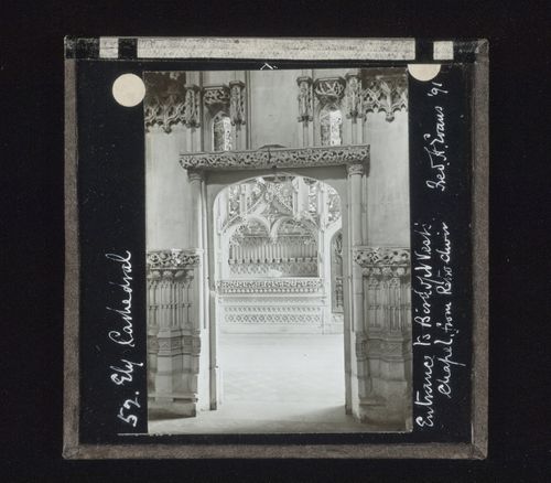 View of entrance of Bishop West's chapel from retrochoir of Ely Cathedral, Ely, Cambridgeshire, England