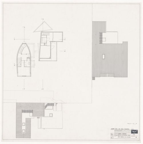 Second floor and elevations for Duas habitações e duas lojas [Housing and shopping complex, Schilderswijk], The Hague, The Netherlands