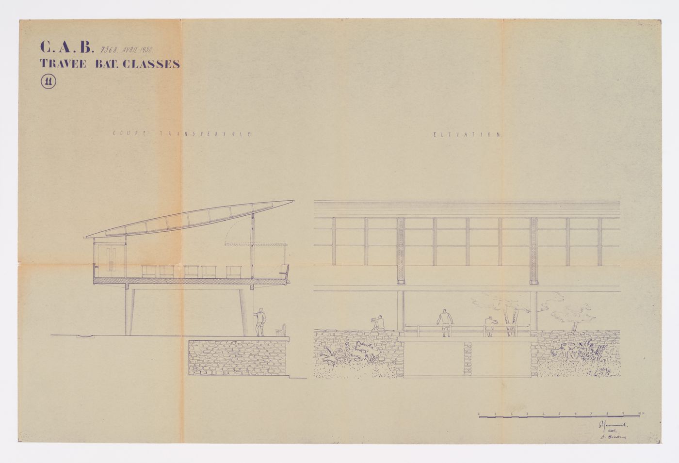 Elevation for the Centre d'Apprentissage in Béziers, France