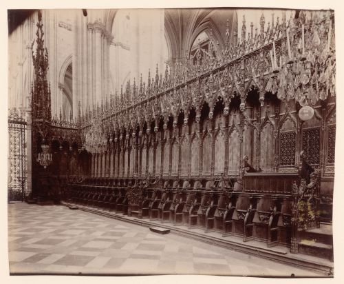 Interior view of Cathédrale d'Amiens, choir stalls, Amiens, France