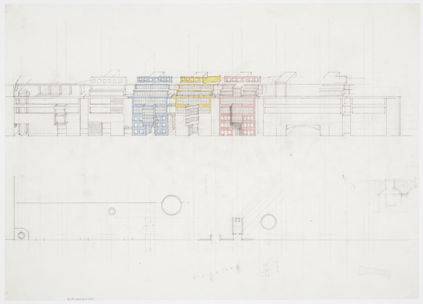 Hotel, Meineke Strasse, Berlin, Germany: axonometric and plan