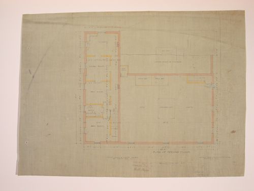 Foundation plan of a stable for Charles H. Williams at 690 Delaware Avenue, Buffalo, New York