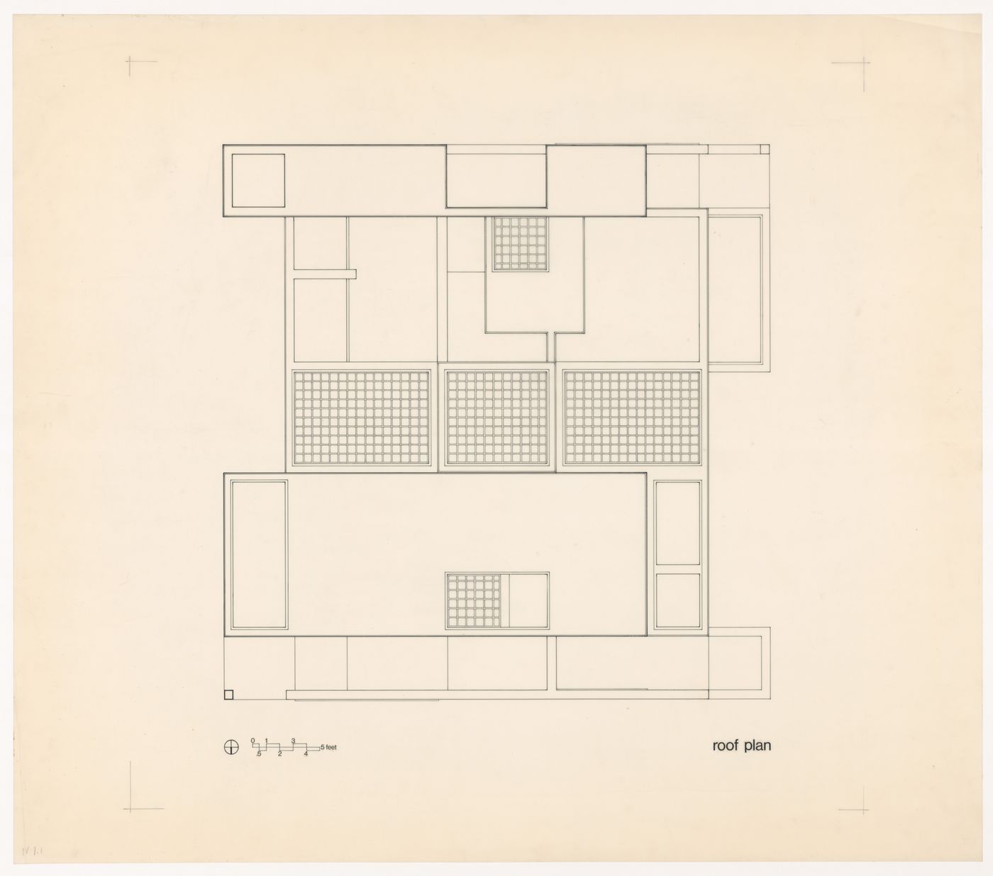 Roof plan for House IV, Falls Village, Connecticut