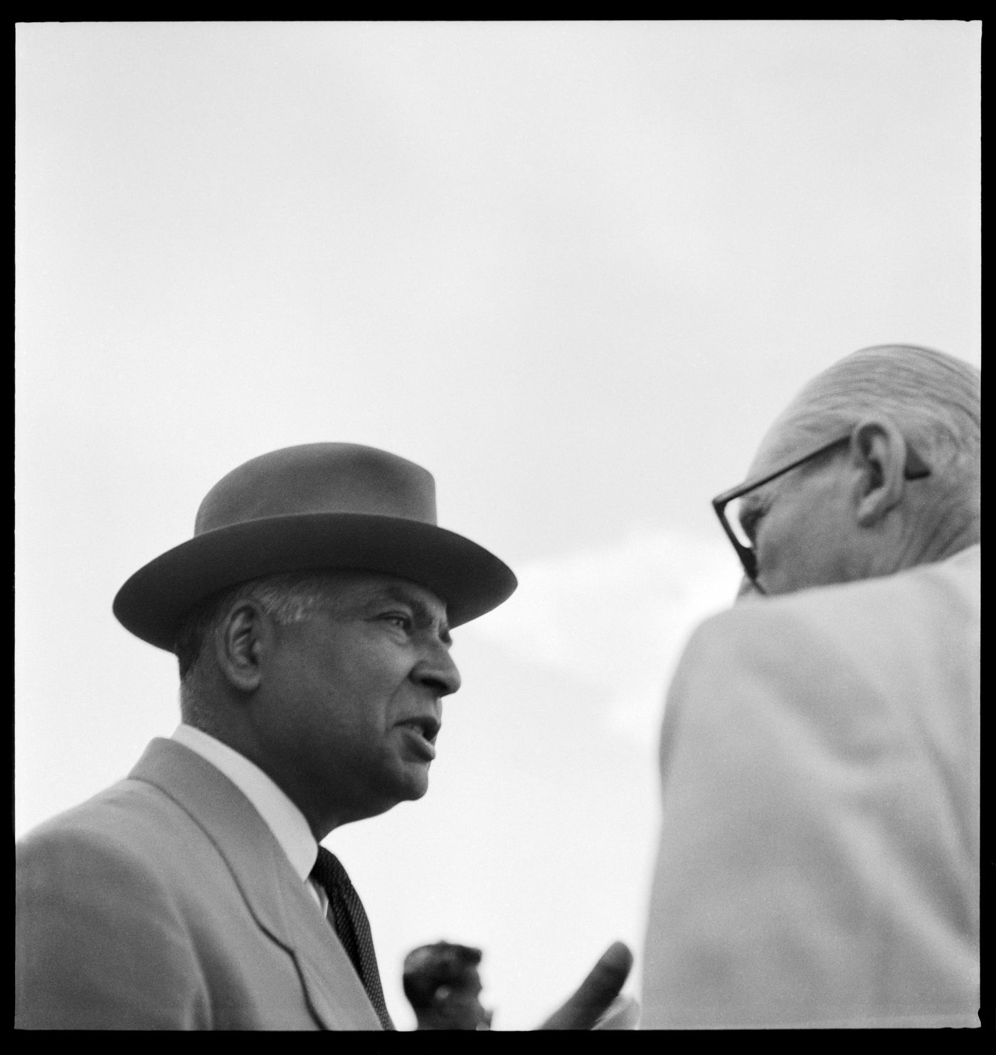 Unidentified man and Le Corbusier