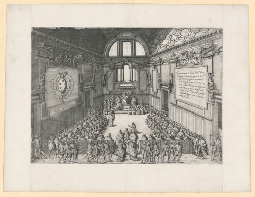 Perspective of the coronation of Cosimo II de'Medici in the Sala Regia, Vatican Palace, Rome