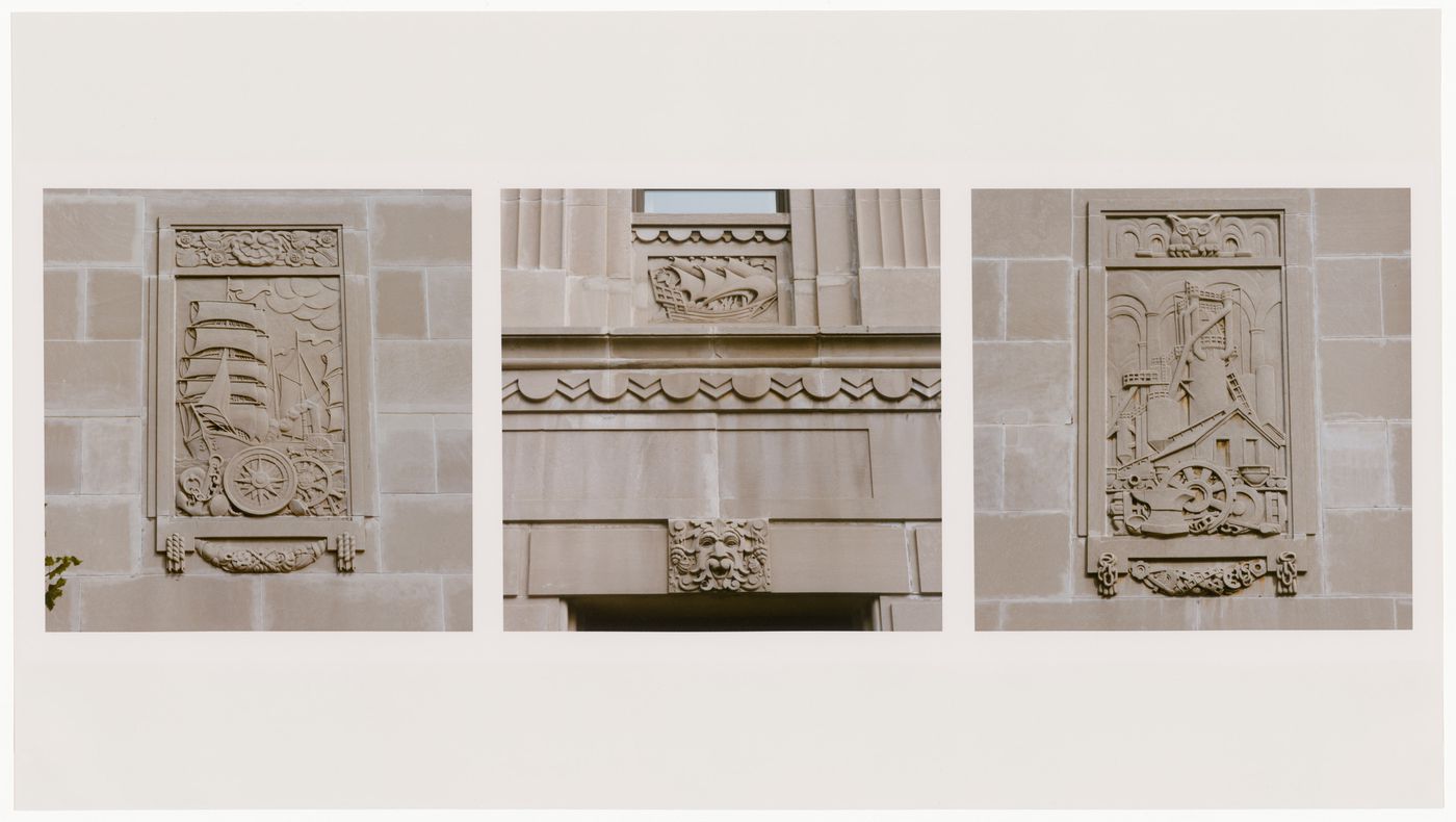 Exterior details [triptych], Bank of Nova Scotia, Halifax, Nova Scotia