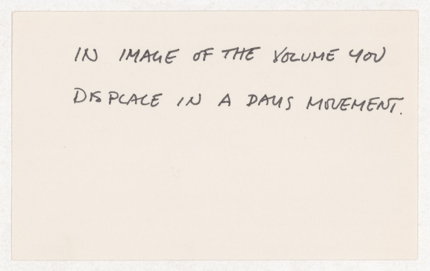 In image of the volume you displace in a days movement