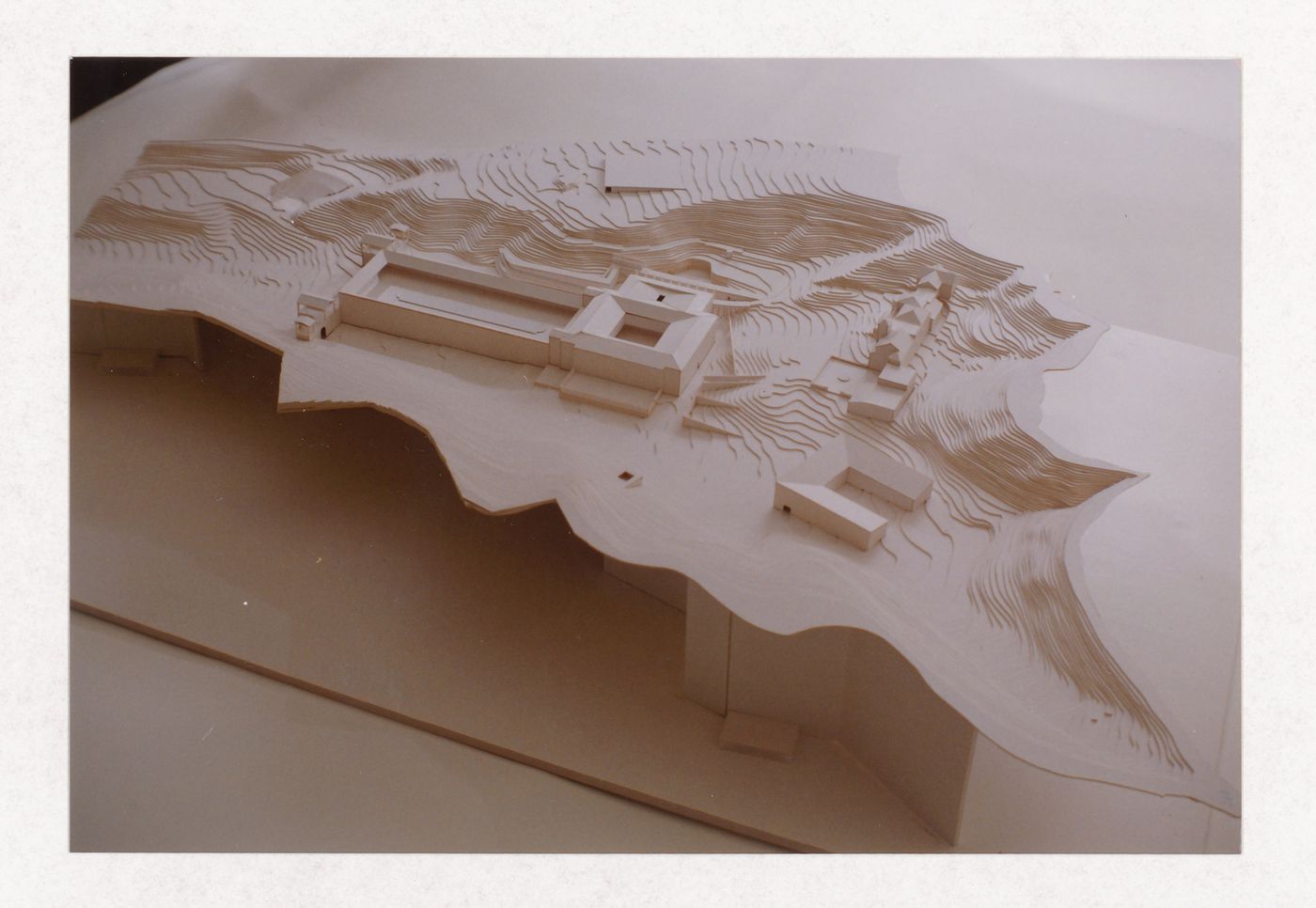 View of model for Museu J. Paul Getty, Malibu, United States