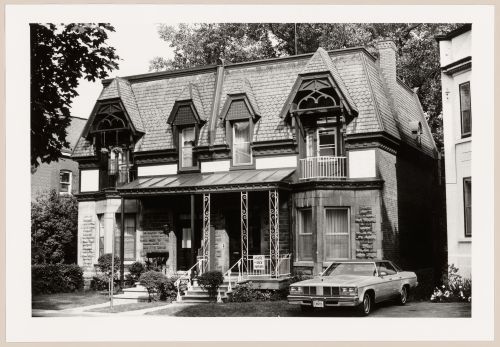 View of the principal façade of a semi-detached house, 8-10 Windsor Avenue, Westmount, Québec