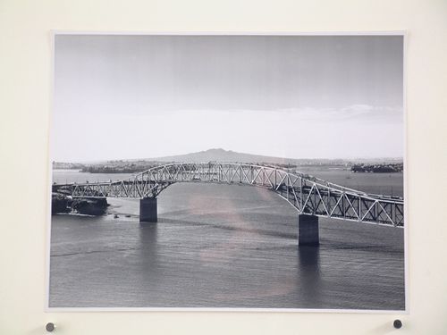 Aerial view of the Auckland Harbour Bridge, over the Waitematā Harbour, Auckland, New Zealand