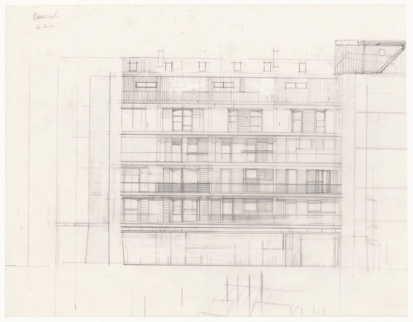 Elevation for Edificio per abitazioni in via Conchetta, Milan, Italy