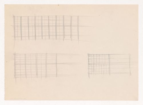 Partial sketch elevations for a campus building for Illinois Institute of Technology
