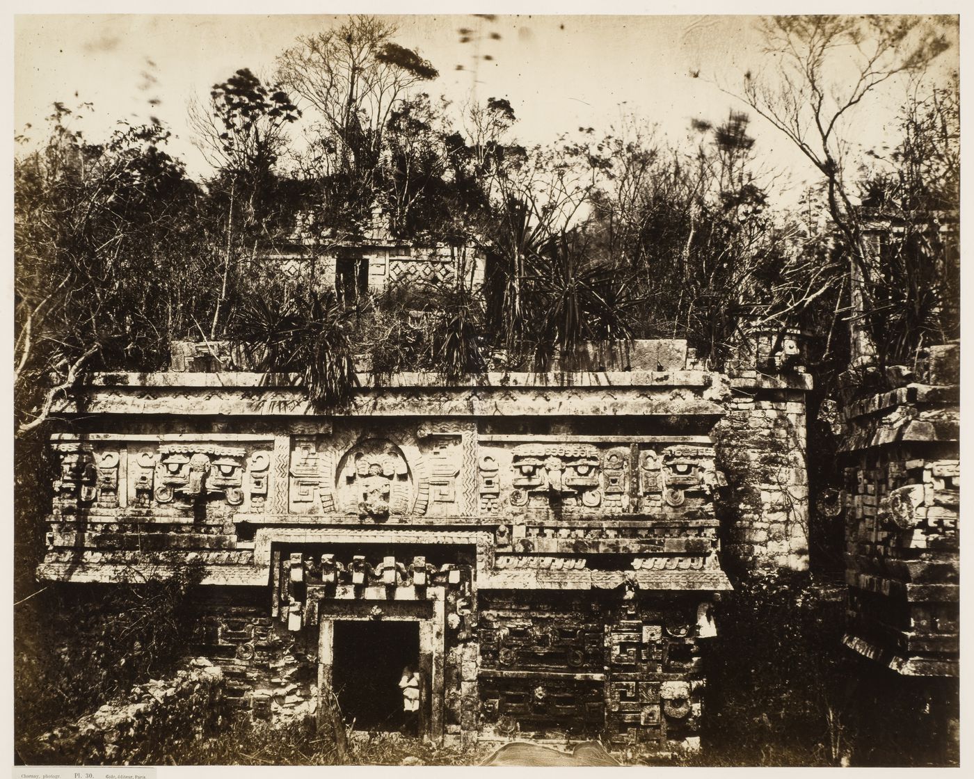 View of the principal façade of Las Monjas [the Nunnery] (also known as the Nun's Palace), Chichén Itzá Site, Yucatán, Mexico