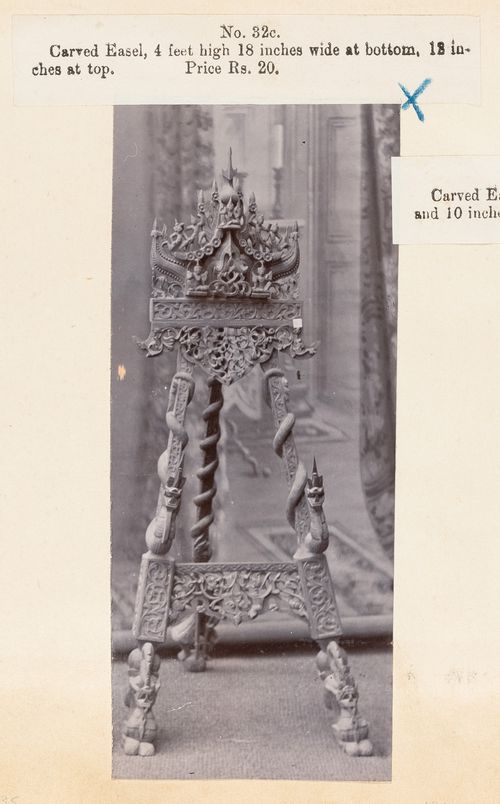 View of an easel, F. Beato Limited, C Road, Mandalay, Burma (now Myanmar)