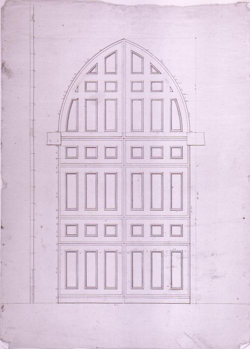 Elevation for a side entrance door for Notre-Dame de Montréal