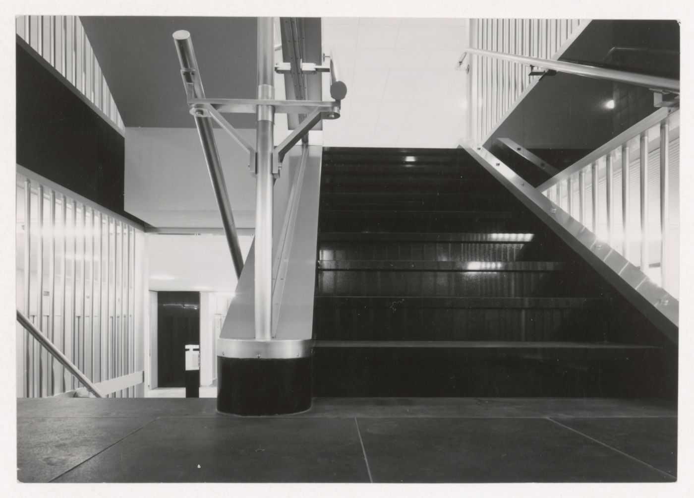 Interior view of the Utrecht Life Insurance Company Building showing stairs, Rotterdam, Netherlands