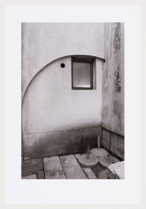 Detail of wall in the main courtyard (also known as the summer theatre), Krizanke, Ljubljana, Slovenia