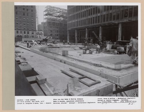 Seagram building under construction, 375 Park avenue, New York, N.Y., north-east view