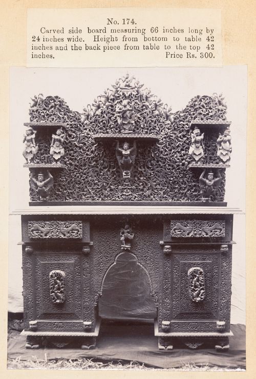 View of a sideboard, F. Beato Limited, C Road, Mandalay, Burma (now Myanmar)