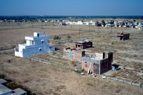 View of McGill's plot during construction at Aranya for the Aranya Housing Project, Indore, India