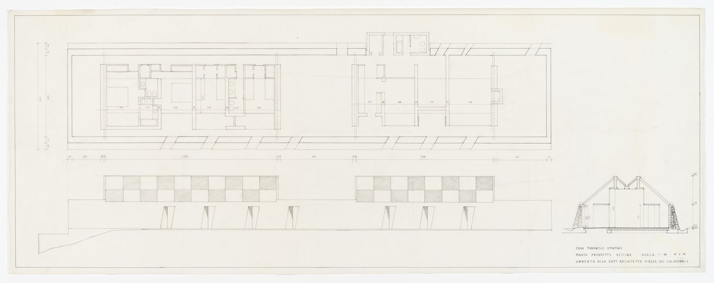 Sections and plan for Case di Palma, Stintino, Italy