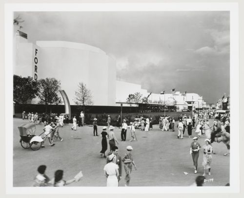 View of the Ford Motor Company pavilion, 1939-1940 New York World's Fair, New York City, New York