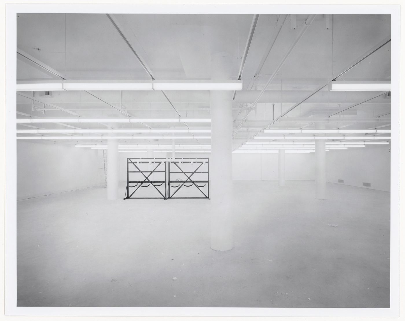Interior view of the the Prints and Drawings Collection storage vault on level 2, Canadian Centre for Architecture under construction, Montréal, Québec