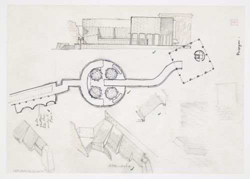 Nordrhein-Westfalen Museum, Dusseldorf, Germany: plan, elevation and sketches