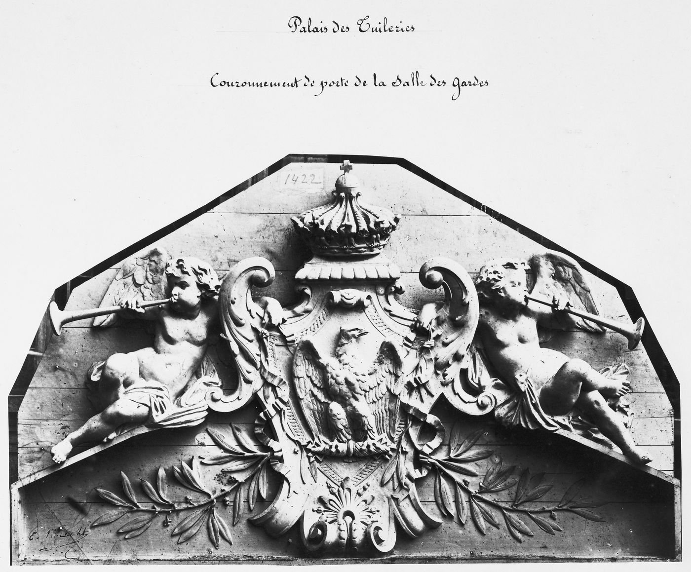 Sculptural model of cast by Emile Knecht for the doorway for the guard's room at the Palais des Tuileries, Paris, France