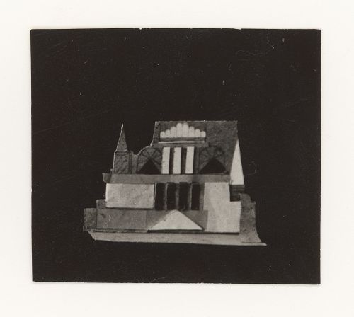 Photograph of a student model on the topic "Complex Frontal Composition Based on Nuance and Contrast Combination of Plastic and Shade and Using Elements of Rhythm" for the "Space" course at the Vkhutemas, Moscow